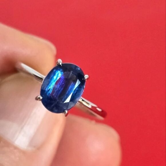 Natural Kyanite 925 Sterling Silver Ring SZ 6 - Picture 1 of 5